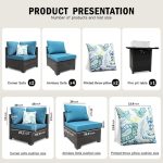 8-Piece Patio Set Furniture Rattan Wicker Outdoor Sectional Sofa with - Image 7