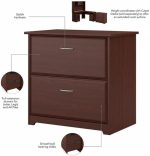 Bush Furniture Cabot 2 Drawer Lateral File Cabinet in Harvest Cherry, - Image 3