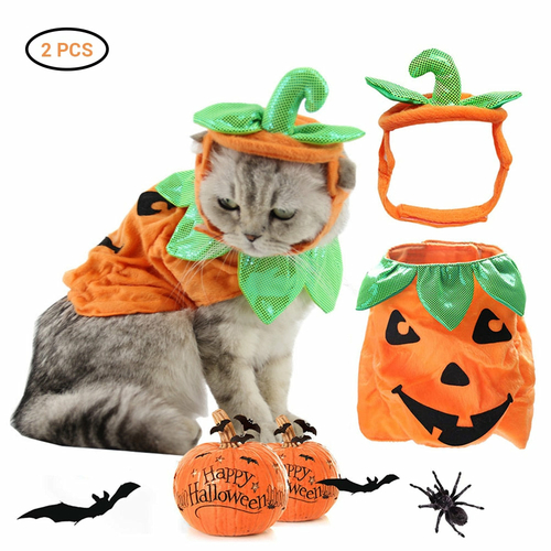 162116690734.jpg Halloween Pet Cats Costume Props Creative Pumpkin - Image 1