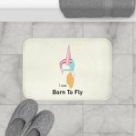 Aerial Yoga Enthusiast Born to Fly Bath Mat - Image 2