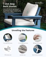 HDPE Patio Sofa Set, 4-Piece Sectional Outdoor Patio Furniture Set, - Image 5