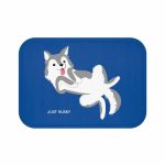 Cute Husky Blue Bath Mat - Image 2