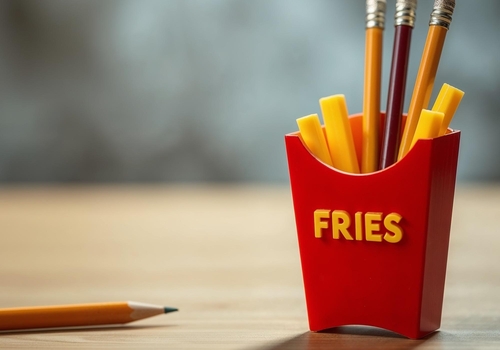 26abb36d-6816-40f9-9550-8e04abbe8922-copy.jpg 3D-Printed French Fry Pencil Holder Fun Desk Organizer for Fast Food - Image 1