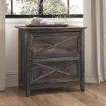 Bush Furniture Key West 2 Drawer Lateral File Cabinet in Dark Gray