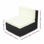 2PC Gardeon Outdoor Furniture Sofa Set Wicker Rattan Garden Lounge - Image 2