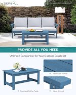 HDPE Patio Sofa Set, 4-Piece Sectional Outdoor Patio Furniture Set, - Image 6