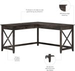 Bush Furniture Key West L Shaped Desk, 60-Inch Modern Farmhouse - Image 5