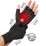 Compression Arthritis Glove Unisex Joint Pain Relief Half Finger Brace - Image 7