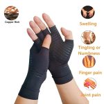 Compression Arthritis Glove Unisex Joint Pain Relief Half Finger Brace - Image 8