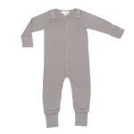 Smart Footed One-Piece + Bib - Gray - Image 3