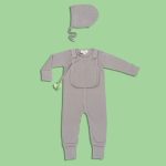 Smart Footed One-Piece + Bib - Gray - Image 4