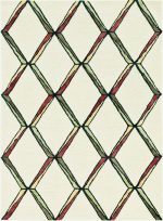 2inches x 8inches Cream or Gold Geometric Diamond Wool Runner Rug - Image 2