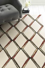2inches x 8inches Cream or Gold Geometric Diamond Wool Runner Rug - Image 3