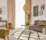 2inches x 8inches Cream or Gold Geometric Diamond Wool Runner Rug - Image 4