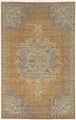 2inches x 3inches Coffee Vintage Wool Accent Rug - Image 2