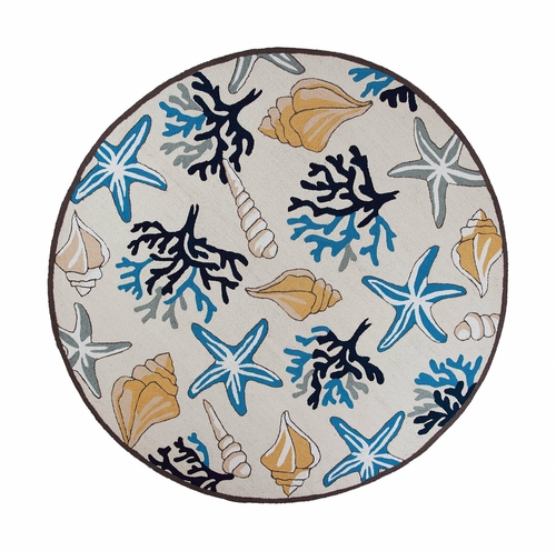 375458_1.jpg 2inches x 3inches Ivory Polyester Accent Rug - Image 1