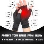 Compression Arthritis Glove Unisex Joint Pain Relief Half Finger Brace - Image 14