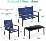 4-Piece Outdoor Textilene Patio Conversation Set, Backyard Furniture - Image 6