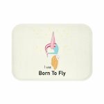 Aerial Yoga Enthusiast Born to Fly Bath Mat