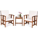 3 Pieces Solid Wood Outdoor Patio Sofa Furniture Set - Image 13