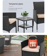 Patio Furniture Set Outdoor Furniture Wicker Bistro Rattan Chair - Image 3