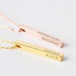 Personalized Mother Necklace, 4 Side Bar Necklace, Kids Names Necklace - Image 2