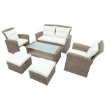 Patio Furniture Set, 4 Piece Outdoor Conversation Set All Weather - Image 3