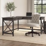 Bush Furniture Key West L Shaped Desk, 60-Inch Modern Farmhouse - Image 2