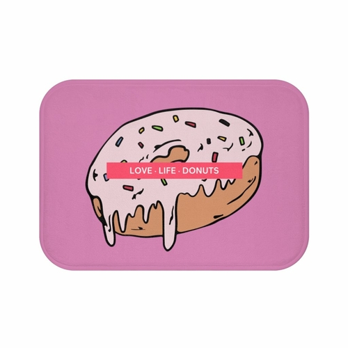 75ec2943d316336d75fe21acb64a7281.jpg Love Life Donuts Bath Mat - Image 1