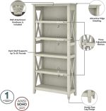 Linen White Oak Bookcase Set by Bush Furniture - Image 4