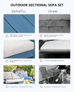 HDPE Patio Sofa Set, 4-Piece Sectional Outdoor Patio Furniture Set, - Image 7