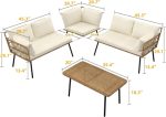 Patio Furniture Set, 4 Pieces Outdoor Patio Conversation Set, - Image 2