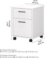 Bush Furniture Key West 2 Drawer Mobile File Cabinet, Rolling File - Image 2