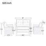 Patio Furniture Set, 4 Piece Outdoor Conversation Set All Weather - Image 12