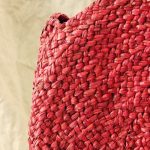 Red Luna Bag - Round Handwoven Straw Tote Bag with - Image 3