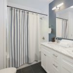 Blue Striped Shower Curtain - Image 2