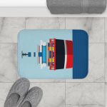 Cargo Ship In the Ocean Front Bath Mat - Image 2