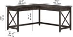 Bush Furniture Key West L Shaped Desk, 60-Inch Modern Farmhouse - Image 3