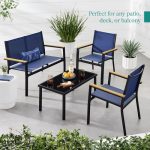 4-Piece Outdoor Textilene Patio Conversation Set, Backyard Furniture - Image 2