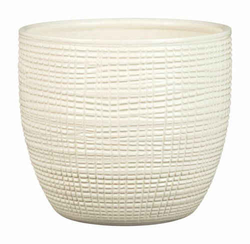 ACHR139114.jpg Scheurich 7803323 5.5 in. x 6.25 in. Dia. Vanilla Cream Ceramic Vase F - Image 1