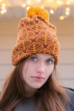 Crimson Winter Hat with Pom & Waterproof Collar - Image 2
