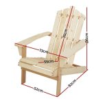 Gardeon Adirondack Outdoor Chairs Wooden Beach Chair Patio Furniture