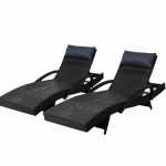 Gardeon Set of 2 Sun Lounge Outdoor Furniture Wicker Lounger Rattan
