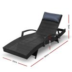 Gardeon 2x Sun Lounge Wicker Lounger Outdoor Furniture Beach Chair