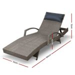 Gardeon 2x Sun Lounge Wicker Lounger Outdoor Furniture Beach Armchair