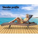 Gardeon Set of 2 Sun Lounge Outdoor Furniture Wicker Lounger Rattan - Image 4