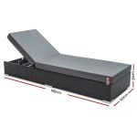 Gardeon Sun Lounge Wicker Lounger Outdoor Furniture Day Bed Adjustable