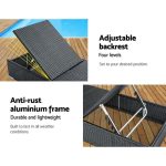 Gardeon Sun Lounge Wicker Lounger Outdoor Furniture Day Bed Adjustable - Image 3