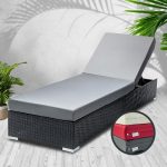 Gardeon Sun Lounge Wicker Lounger Outdoor Furniture Day Bed Adjustable - Image 6