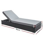 Gardeon Sun Lounge Wicker Lounger Outdoor Furniture Rattan Garden Day - Image 2